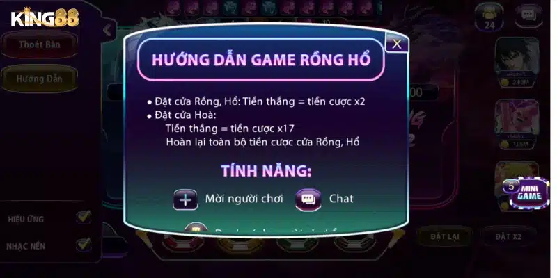 Một số loại cược trong Rồng Hổ