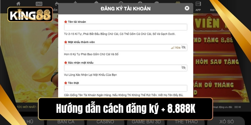 Hướng dẫn cách đăng ký + 8.888K