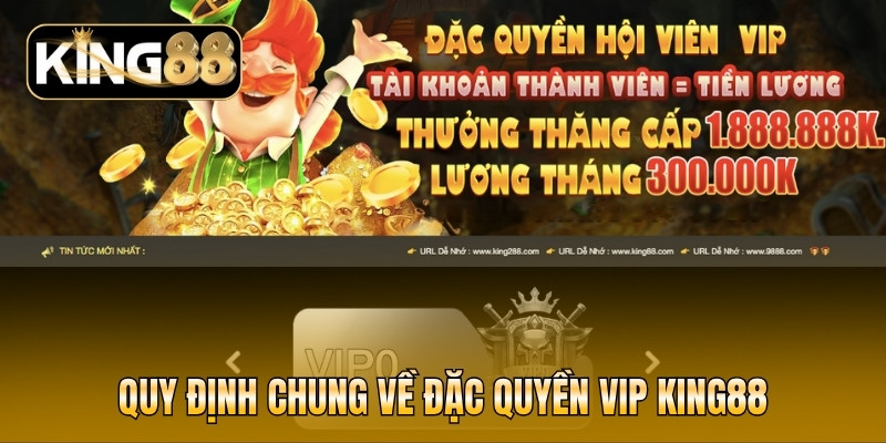 Đặc quyền VIP KING88 thưởng thăng cấp + tháng + sinh nhật 5 Quy định chung về đặc quyền VIP KING88